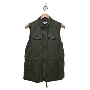 Lucky Brand Olive Sleeveless Cinched Waist Gorpcore Utility Vest Sz S